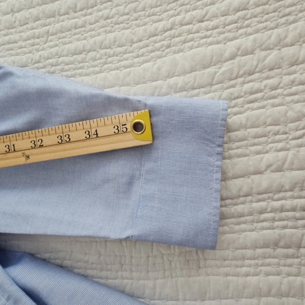 Banana Republic Mens XL Tall Blue Athletic Fit Wrinkle Resistant Plaid Shirt EUC